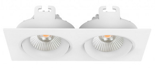 White two light square downlight White two light square downlight