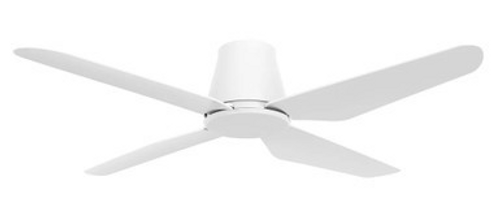 White close to ceiling fan with 48" blades