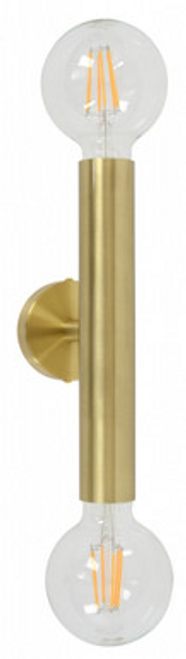 Brass two light wall light