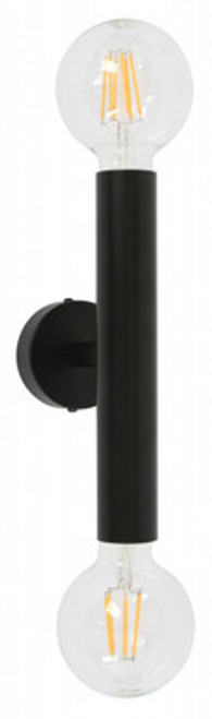 Black two light wall light