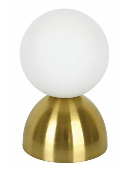 Brass table lamp with opal glass