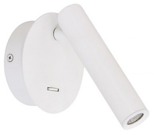 White directional wall light with switch on base White directional wall light with switch on base