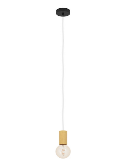 Black with wood single pendant Black with wood single pendant