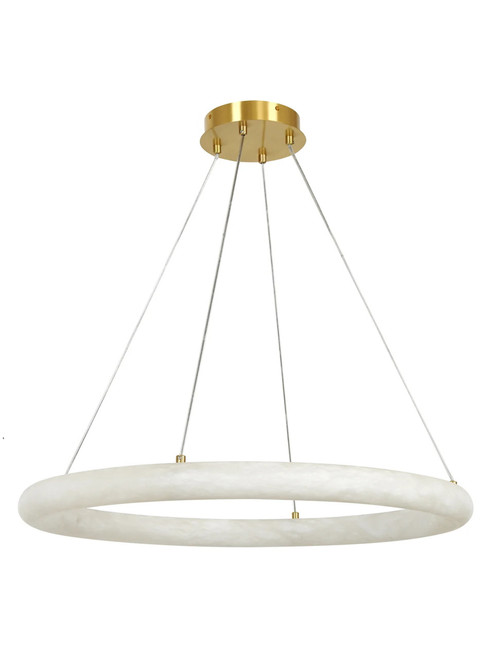 LED Brass with Marble Alabaster Pendant