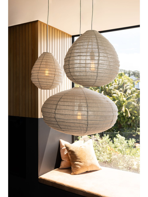 Linen fabric shade for pendant