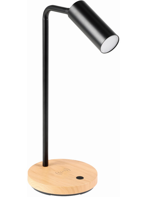 Black with Wood look base - desk lamp