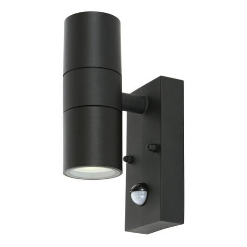 Black wall light with sensor