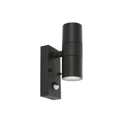 Black wall light with sensor