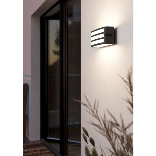 Black wall light with grill IP54 rated