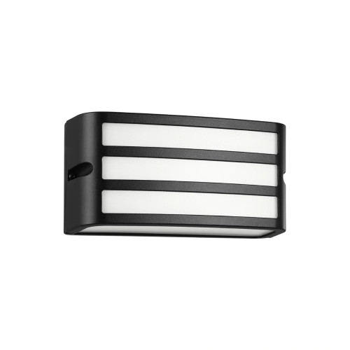 Black wall light with grill IP54 rated