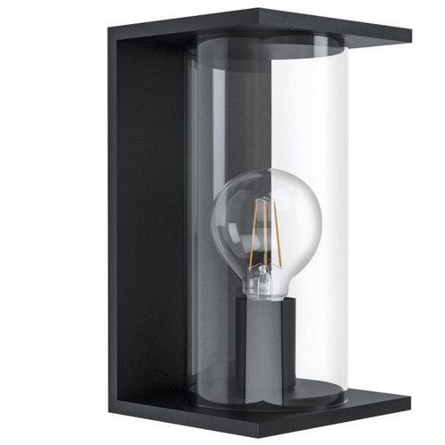 Black and clear diffuser exterior wall light