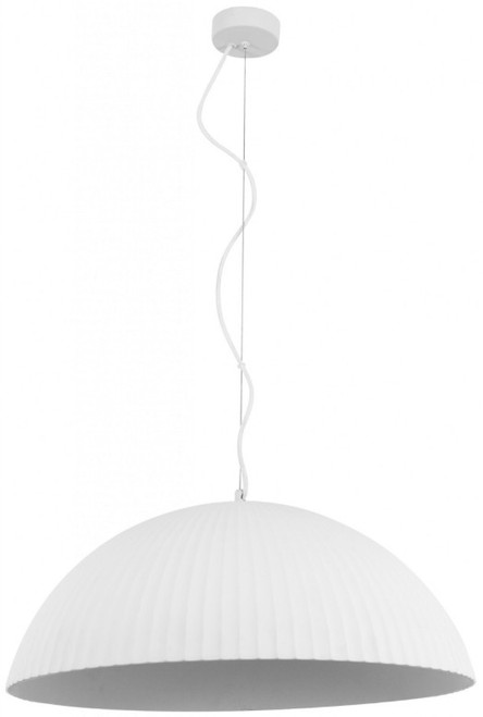 White ribbed gypsum pendant