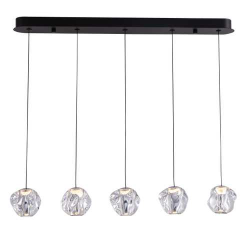 Chrome 5 light pendant with black base Chrome 5 light pendant with black base