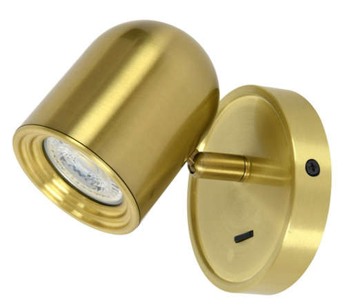 Aged brass spotlight with switch on base Aged brass spotlight with switch on base