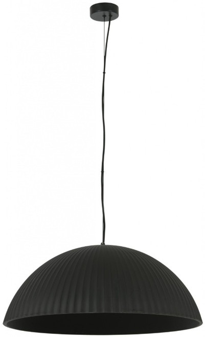 Black ribbed gypsum pendant