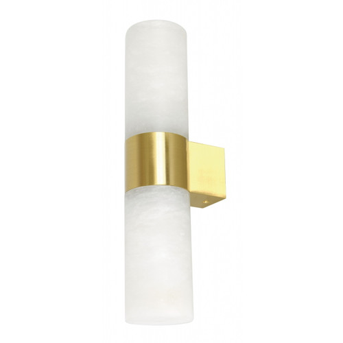Brass trim wall light with alabaster glass Brass trim wall light with alabaster glass
