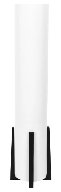 Black floor lamp with white linen shade Black floor lamp with white linen shade