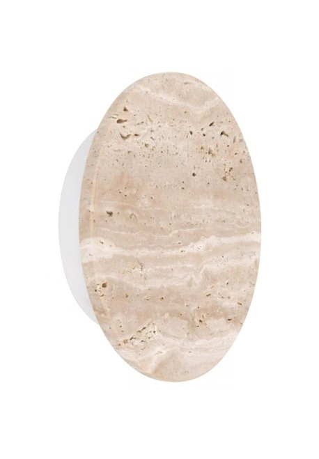 Travertine 200mm disc LED wall light