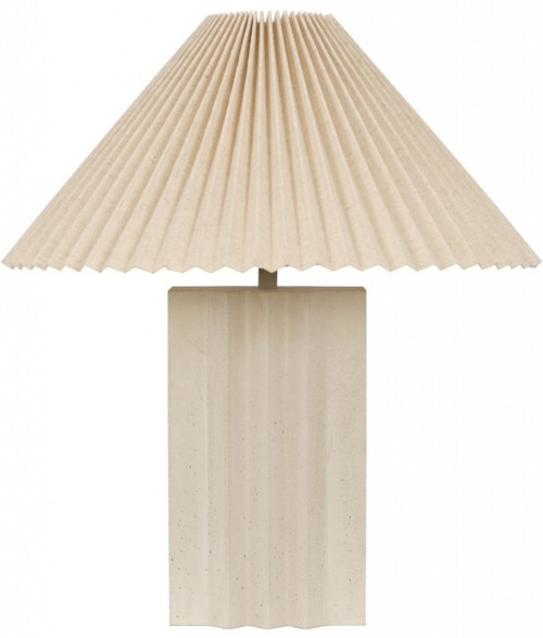 Stone table lamp with fabric shade
