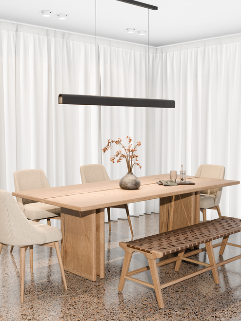 Gypsum linear pendant with black finish Gypsum linear pendant with black finish