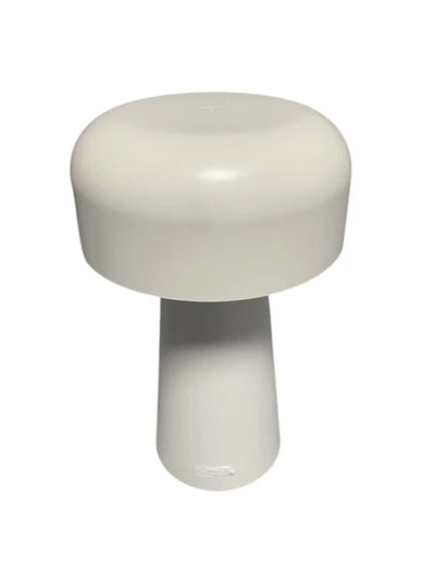 Mushroom style table lamp in white