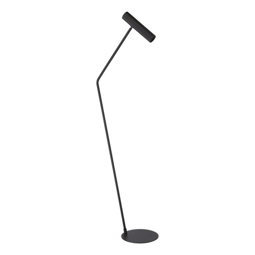 Black floor lamp with a curved shape Black floor lamp with a curved shape