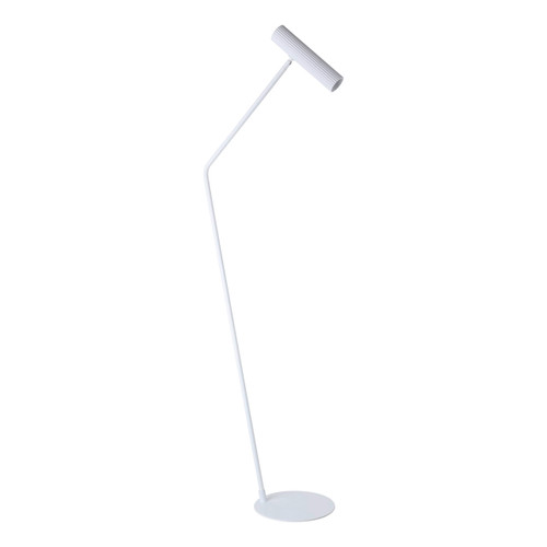White floor lamp with a curved shape White floor lamp with a curved shape