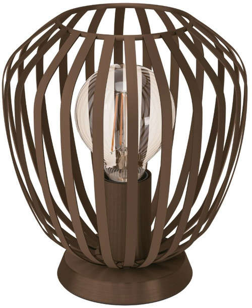 Bronze cage style table lamp