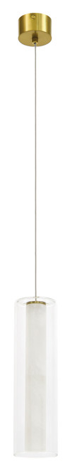 Laurent Alabaster Glass Pendant Aged Brass
