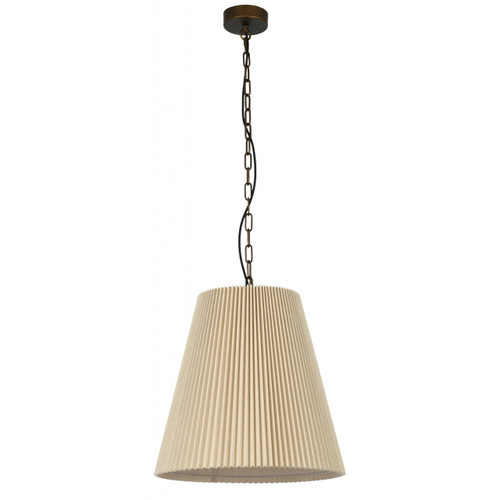 Bronze pendant with natural shade Bronze pendant with natural shade