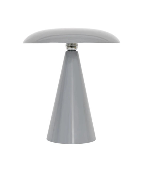 Mushroom style table lamp in grey