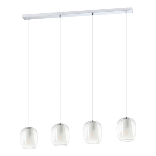 Chrome 4 light pendant with clear glass Chrome 4 light pendant with clear glass