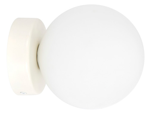 IP44 rated wall light white with opal glass