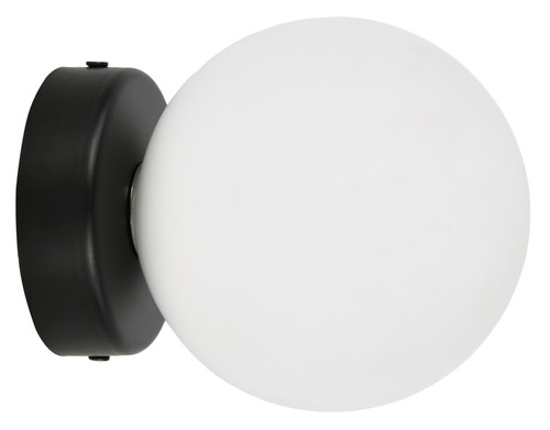 IP44 rated wall light black with opal glass IP44 rated wall light black with opal glass