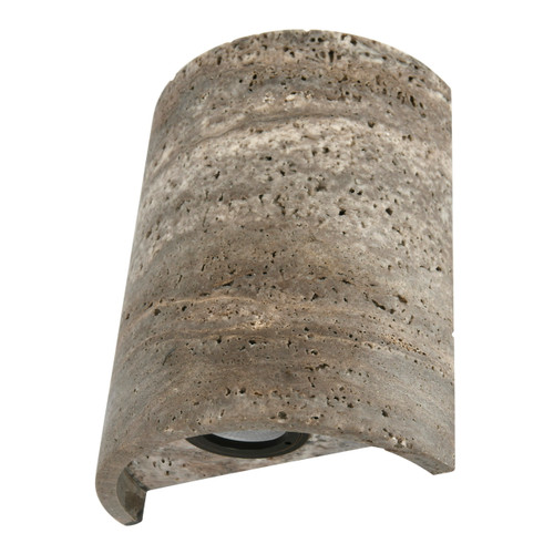 Up/down silver travertine wall light