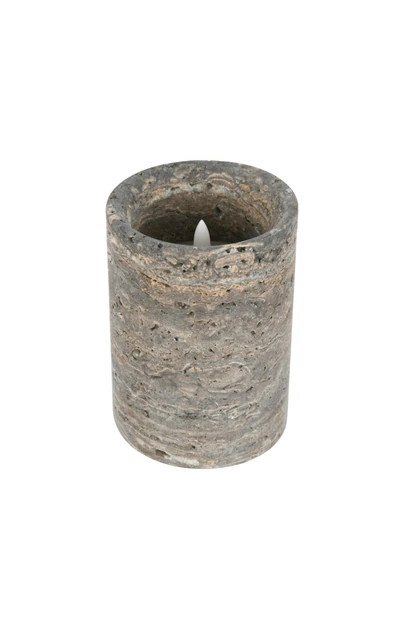 Silver travertine candle