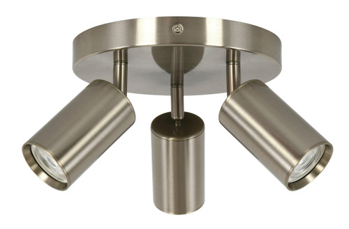 Brushed chrome 3 pan spotlight