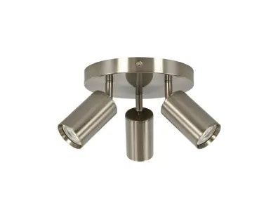 Brushed chrome 3 pan spotlight