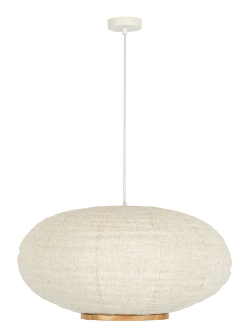 Natural 600 oval shade with timber finish