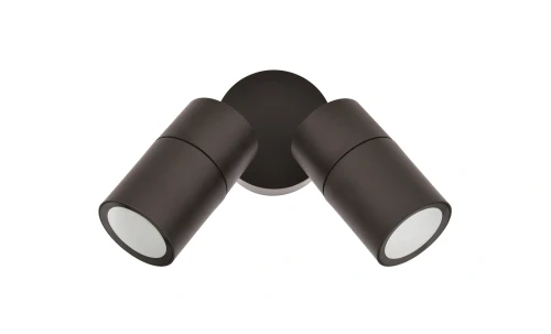 Two-pan outdoor wall light in bronze