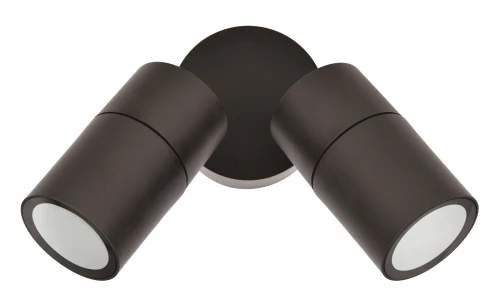 Two-pan outdoor wall light in bronze