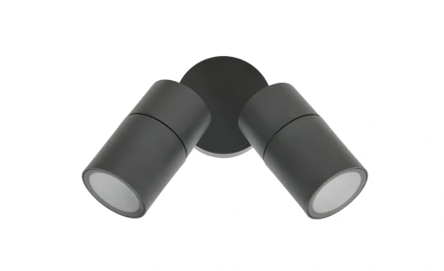 Two-pan outdoor wall light in graphite