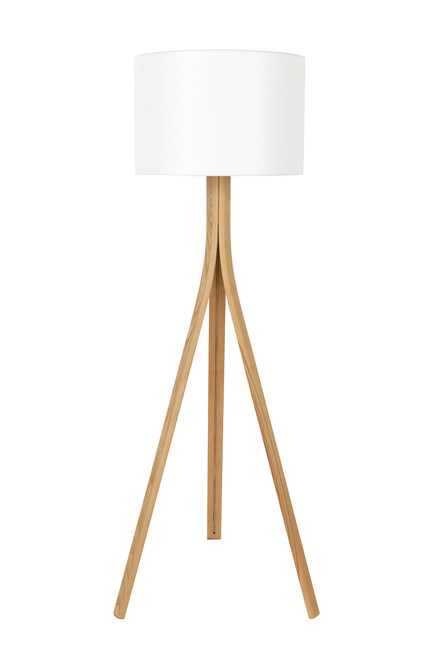 Talo Floor Lamp Teak with White Shade
