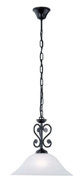 Black pendant with alabaster glass Black pendant with alabaster glass