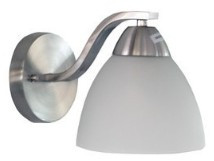 Chrome wall light paired with satin glass