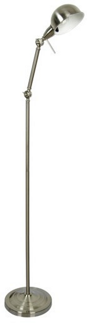 Brushed chrome adjustable floor lamp