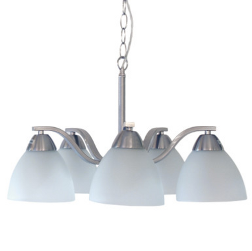 Chrome finish paired with satin glass Chrome finish paired with satin glass