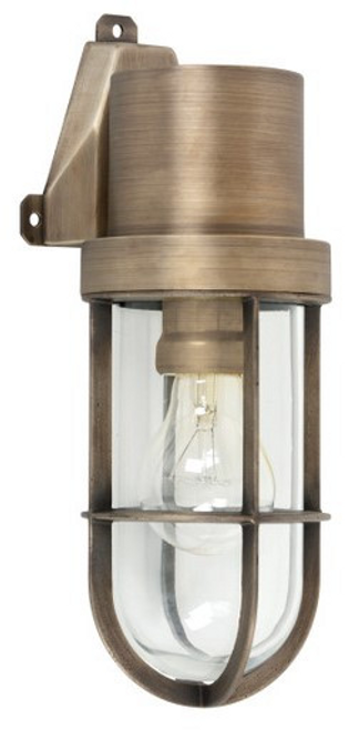 Aged nickel wall light with clear glass