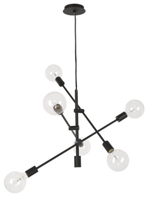 Black six-light pendant Black six-light pendant