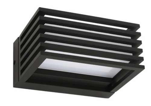 Black wall light with grill-type look Black wall light with grill-type look